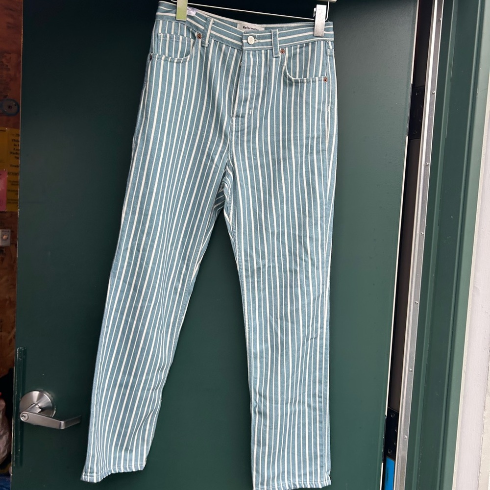 Reformation Cynthia Striped Women's Straight Jeans